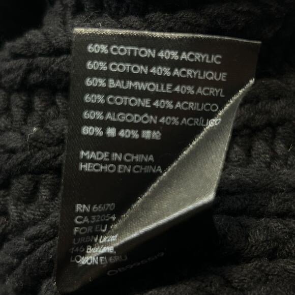 Free People Sweater Womens Medium Black Chunky Knit Turtleneck Pullover Boho - Picture 12 of 12